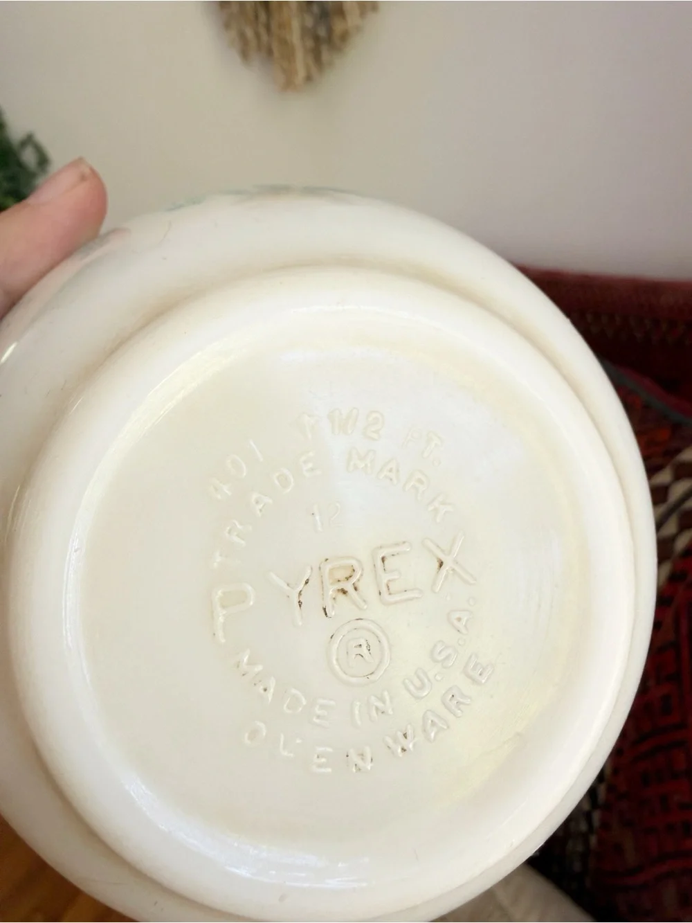 Vintage Pyrex Turquoise Butterprint 401 1.5 Pint Mixing Bowl Retro Farmhouse